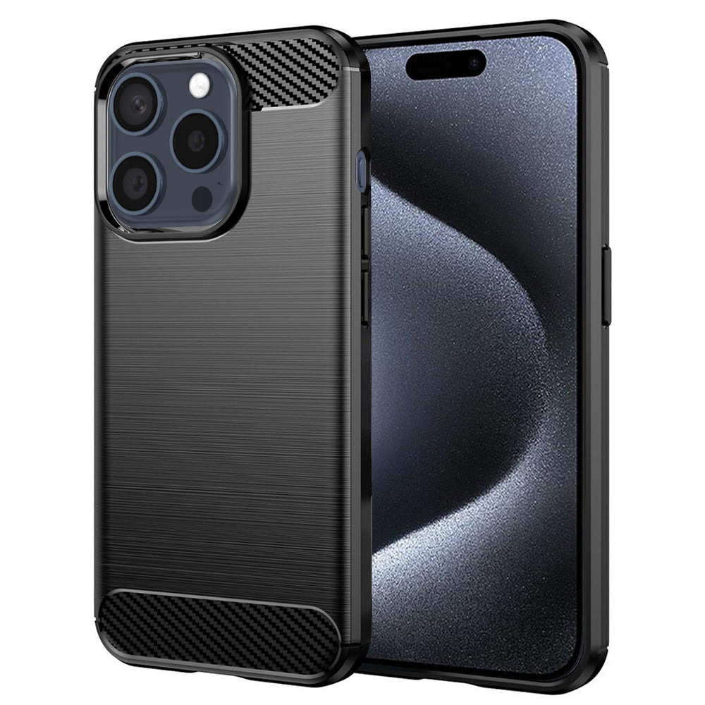 Coque pour Apple iPhone 15 Pro, Techsuit, Carbone, Noire