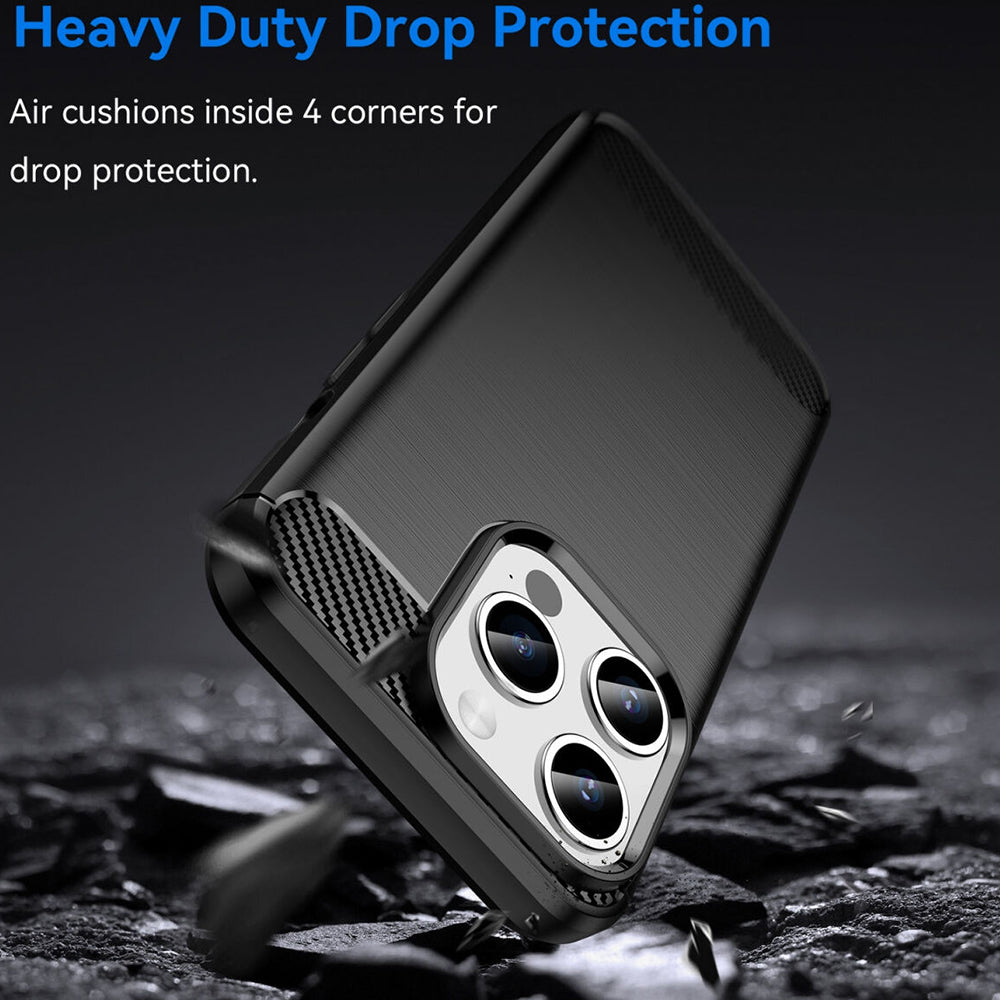 Coque pour Apple iPhone 15 Pro, Techsuit, Carbone, Noire