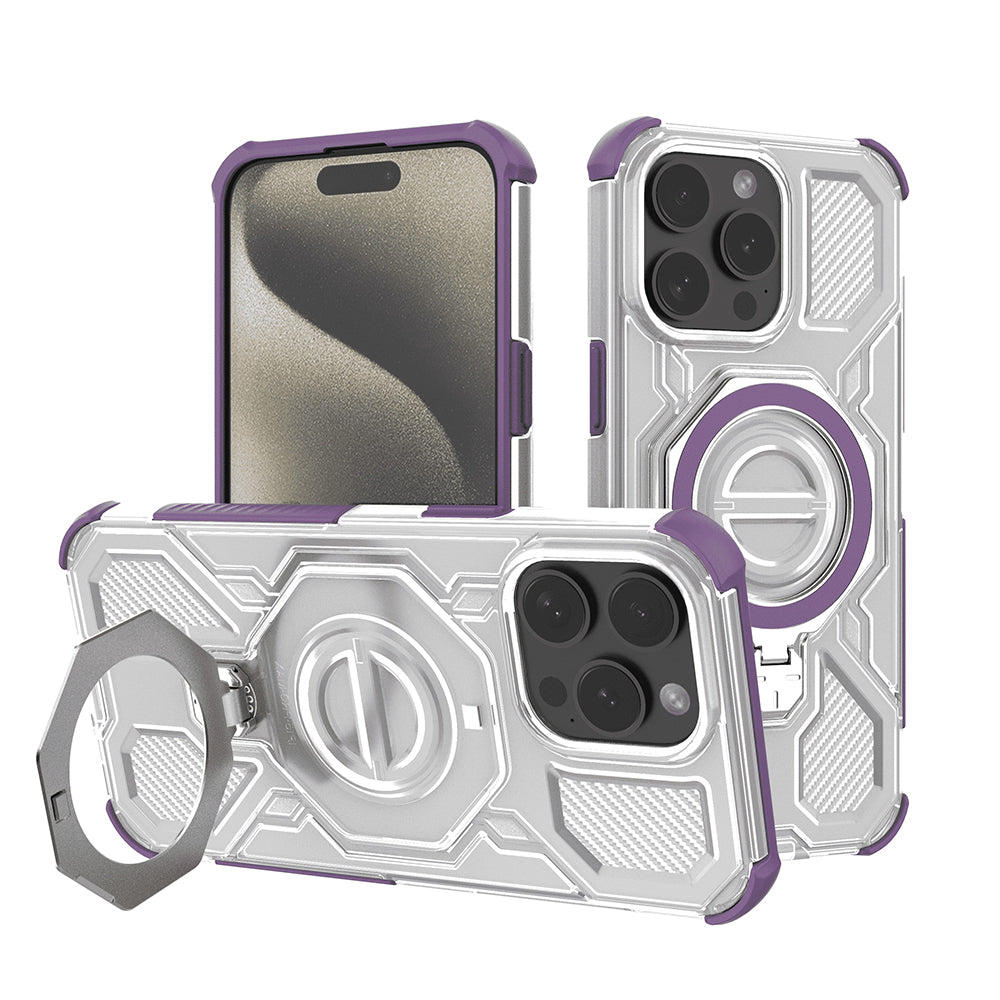 Coque pour Apple iPhone 15 Pro, Techsuit, Carbon Shield Pro, Violet