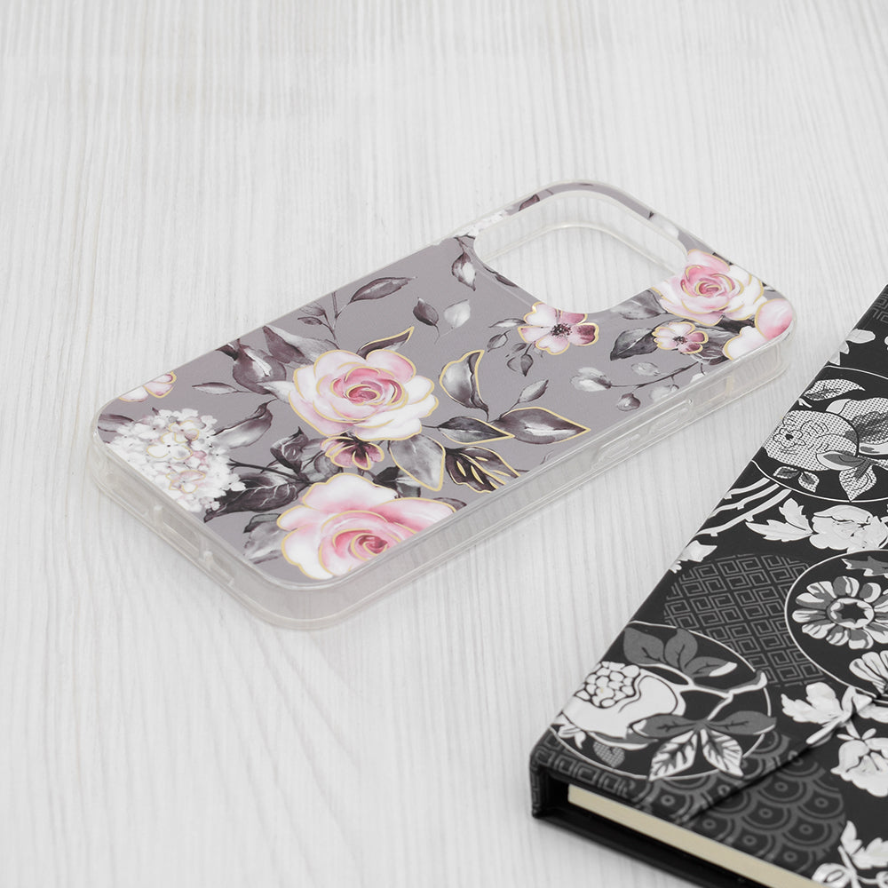 Coque pour Apple iPhone 15 Pro, Techsuit, Marble, Gris