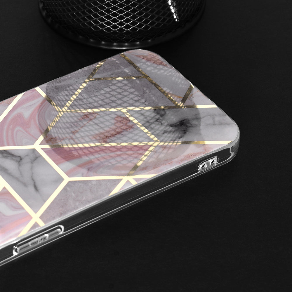 Case for Apple iPhone 15 Pro, Techsuit, Marble, Pink