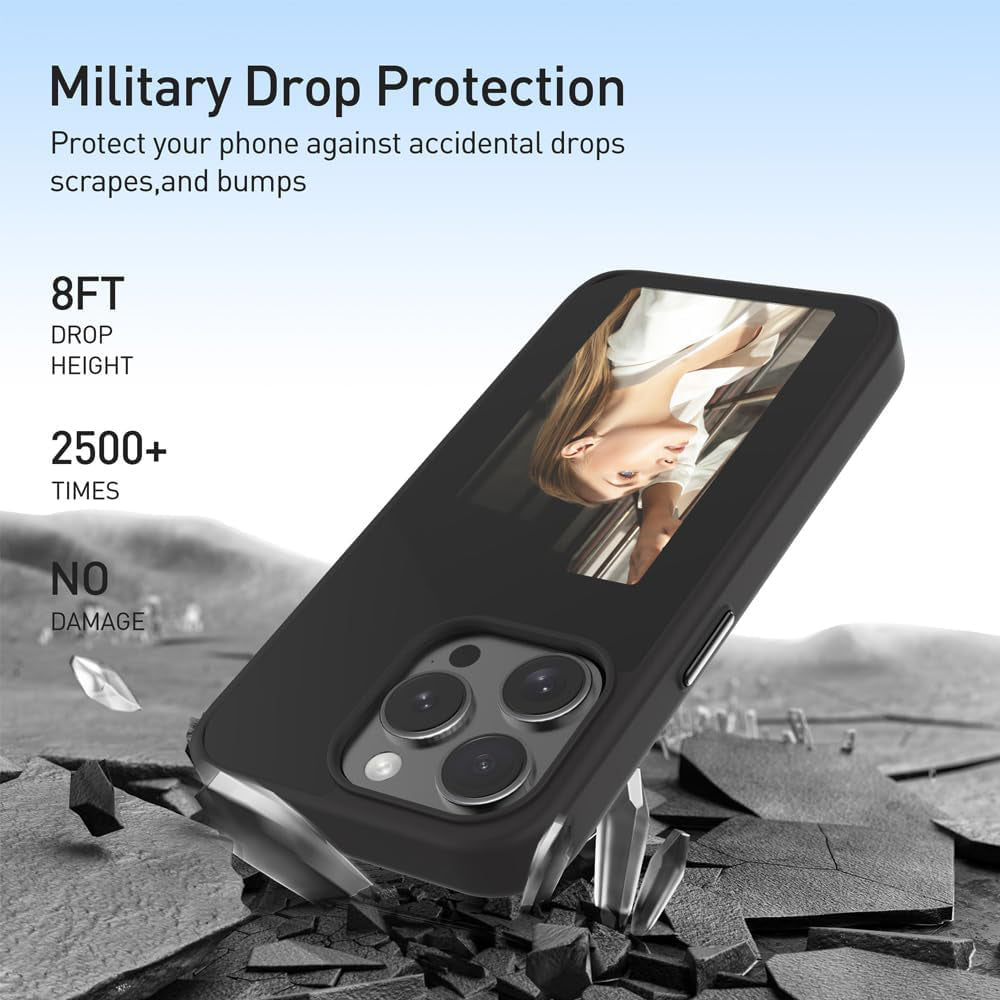 Coque pour Apple iPhone 15 Pro, Techsuit, SmartScreen NFC, Noire