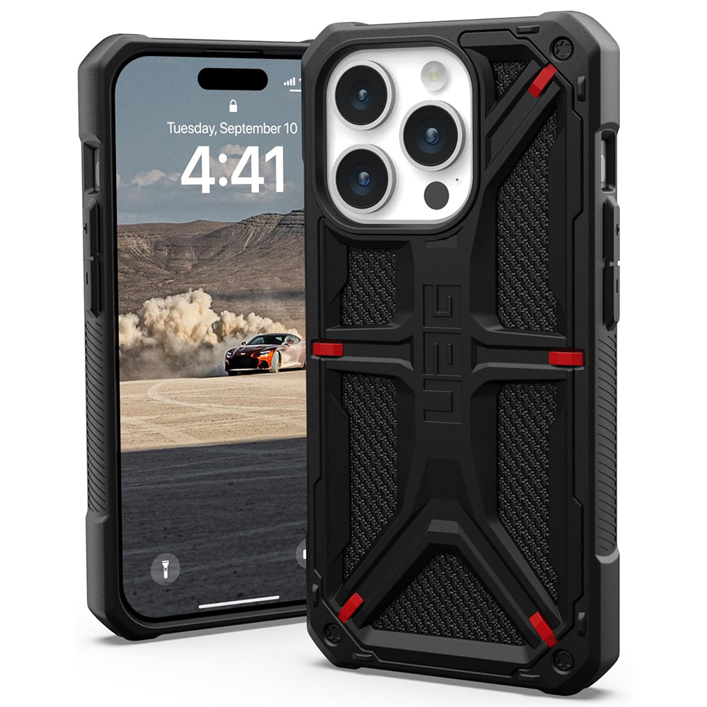 Coque pour Apple iPhone 15 Pro, Urban Armor Gear, Monarch Kevlar, Noire