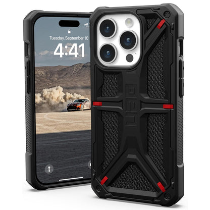Coque pour Apple iPhone 15 Pro, Urban Armor Gear, Monarch Kevlar, Noire