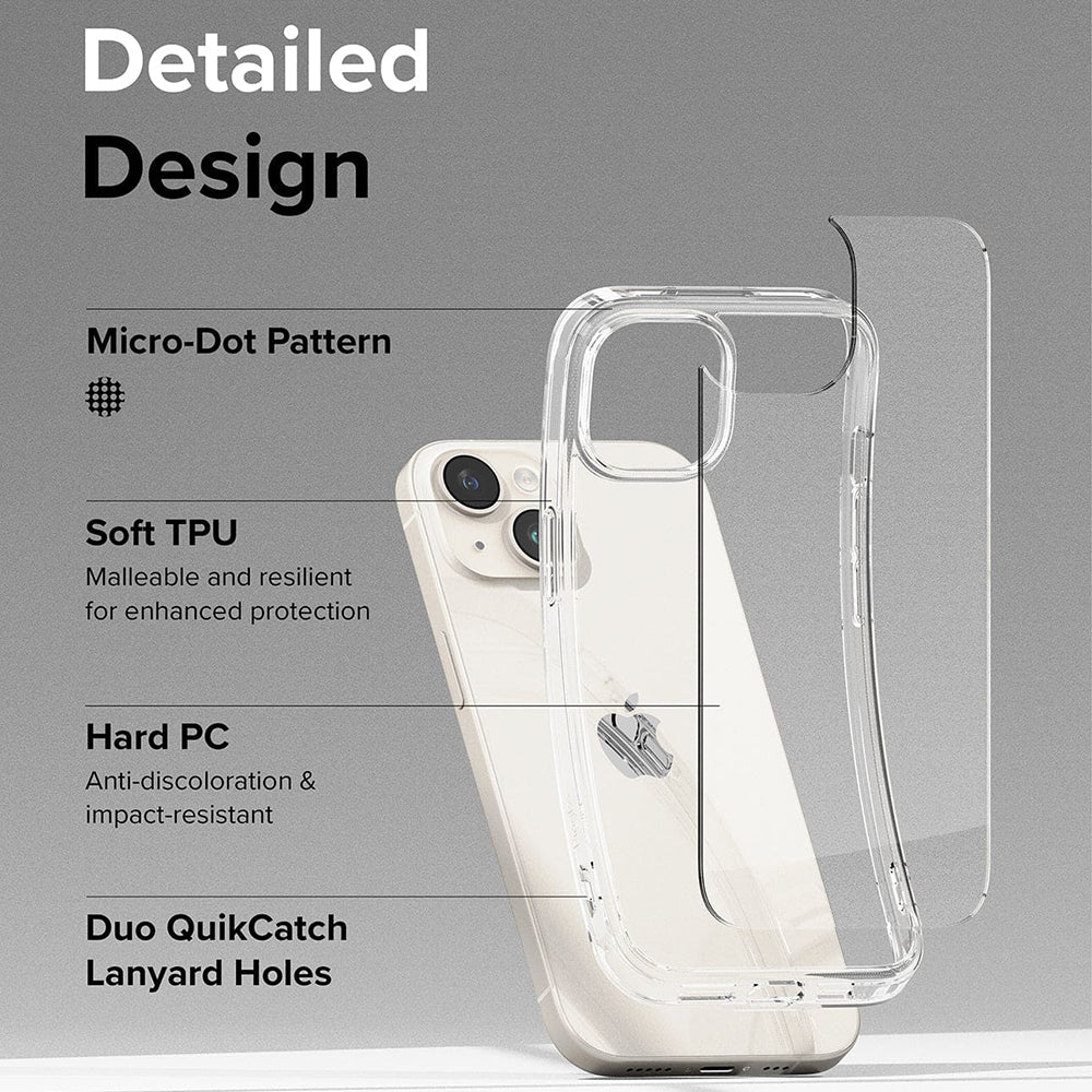 Coque pour Apple iPhone 15, Ringke, Fusion, Transparente