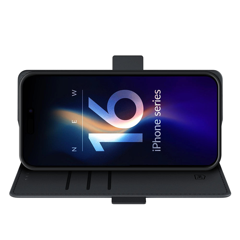 Coque pour Apple iPhone 16, 3MK, Portefeuille, Noire