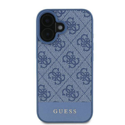 Case for Apple iPhone 16, Guess, 4G Bottom Stripe, Blue