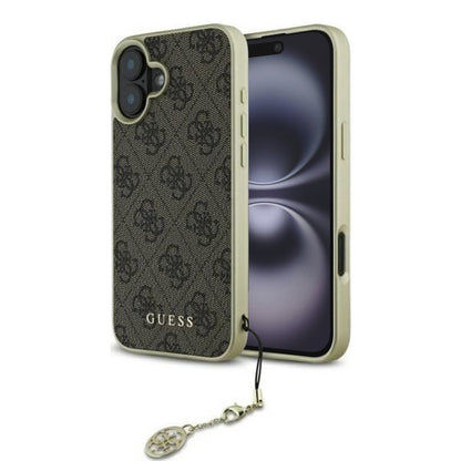 Case for Apple iPhone 16, Guess, 4G Charm, Brown