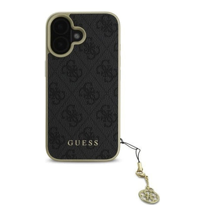 Case for Apple iPhone 16, Guess, 4G Charm, Black