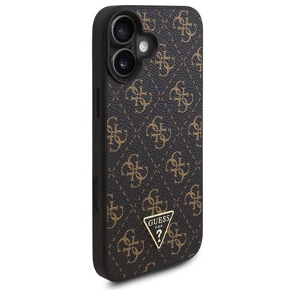 Case for Apple iPhone 16, Guess, 4G Triangle Logo, Black