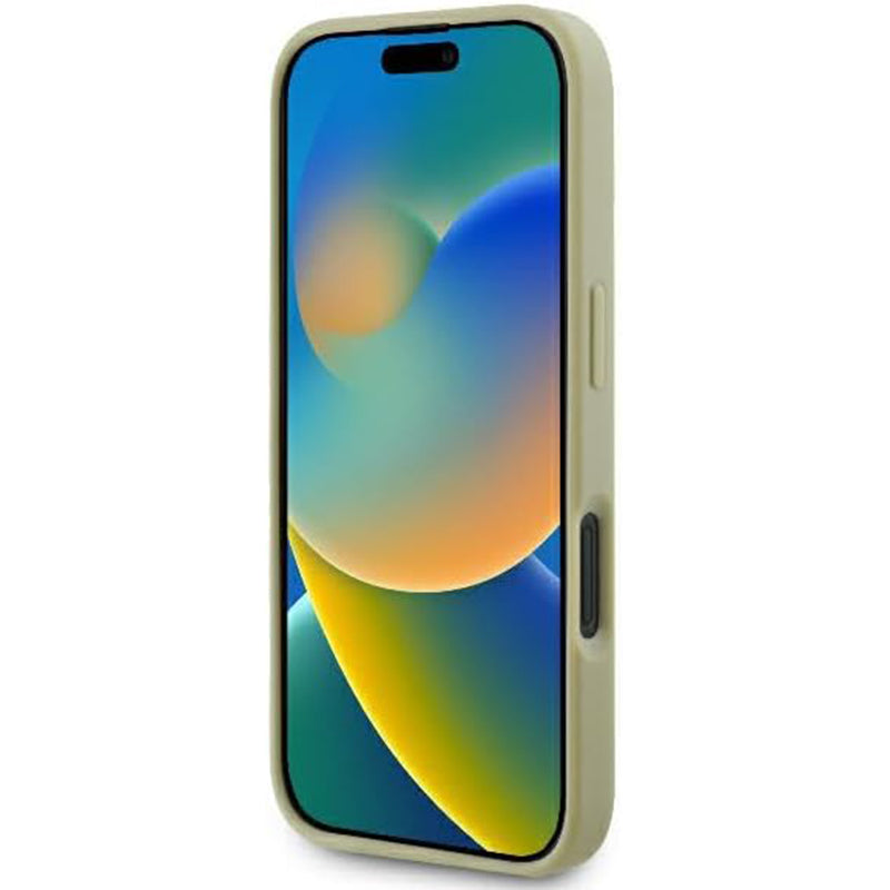 Étui pour Apple iPhone 16, Guess, Fixed Glitter Big 4G, Doré