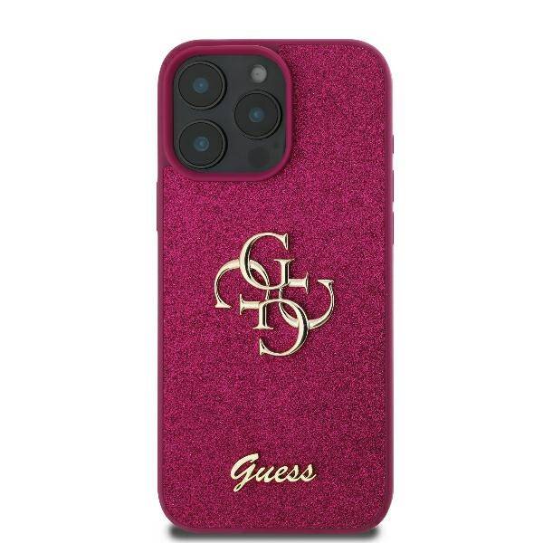 Étui pour Apple iPhone 16, Guess, Fixed Glitter Big 4G, Violet