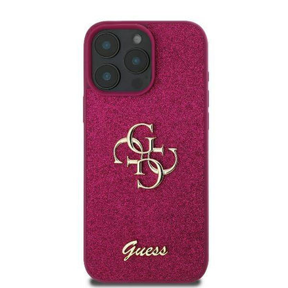 Étui pour Apple iPhone 16, Guess, Fixed Glitter Big 4G, Violet