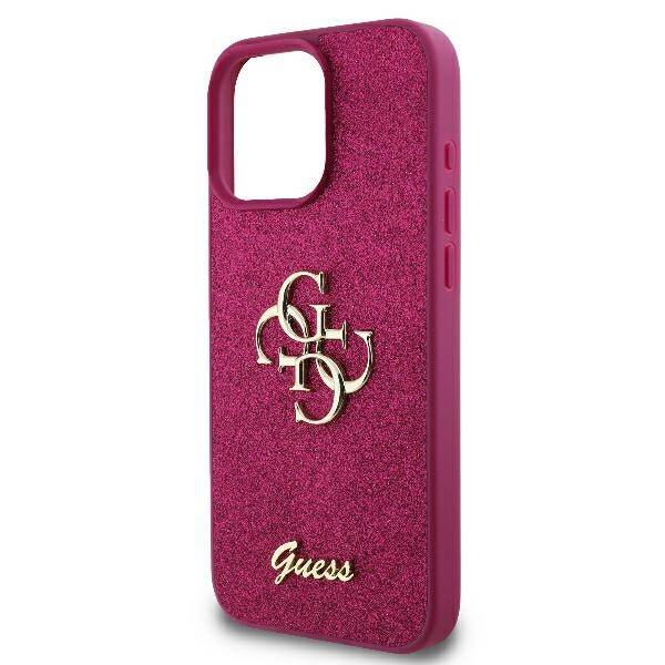 Étui pour Apple iPhone 16, Guess, Fixed Glitter Big 4G, Violet