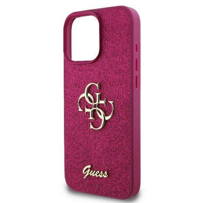 Étui pour Apple iPhone 16, Guess, Fixed Glitter Big 4G, Violet