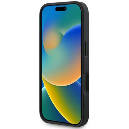 Étui pour Apple iPhone 16, Guess, Fixed Glitter Big 4G, Noir