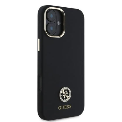 Étui pour Apple iPhone 16, Guess, Logo Strass 4G, Noir