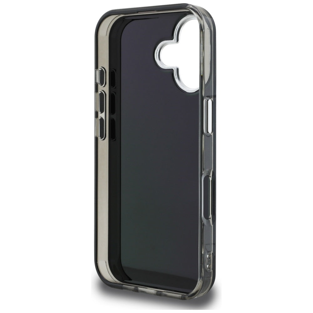 Étui pour Apple iPhone 16, Karl Lagerfeld, IML Aquarelle Logo Karl & Choupette, Noir