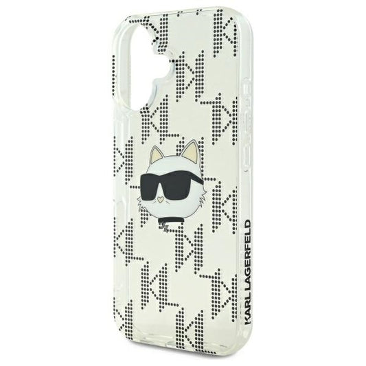 Étui pour Apple iPhone 16, Karl Lagerfeld, IML Luxury Electroplated Choupette's Head, Transparent