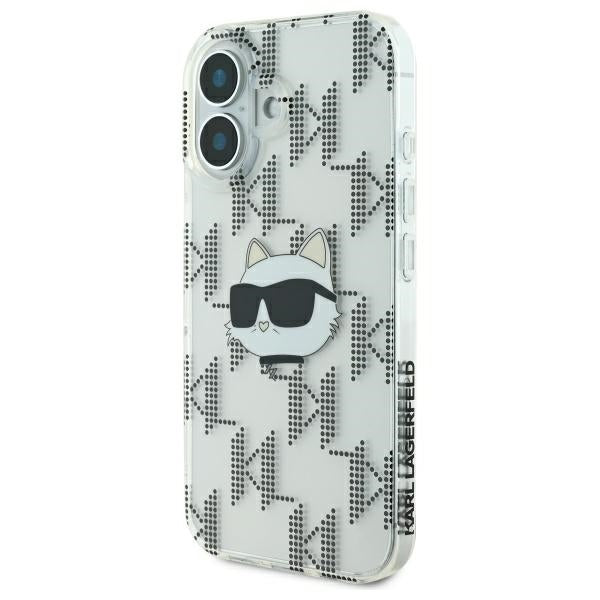 Étui pour Apple iPhone 16, Karl Lagerfeld, IML Luxury Electroplated Choupette's Head, Transparent