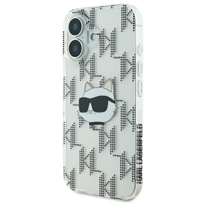 Étui pour Apple iPhone 16, Karl Lagerfeld, IML Luxury Electroplated Choupette's Head, Transparent