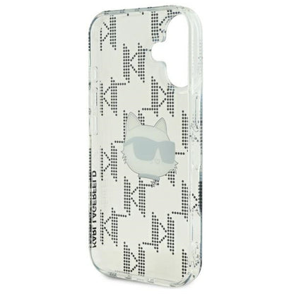 Étui pour Apple iPhone 16, Karl Lagerfeld, IML Luxury Electroplated Choupette's Head, Transparent