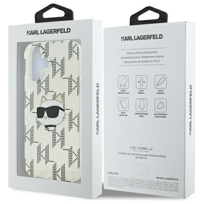 Étui pour Apple iPhone 16, Karl Lagerfeld, IML Luxury Electroplated Choupette's Head, Transparent