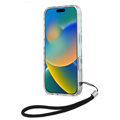 Étui pour Apple iPhone 16, Karl Lagerfeld, motif zèbre de luxe IML avec sangle, Noir