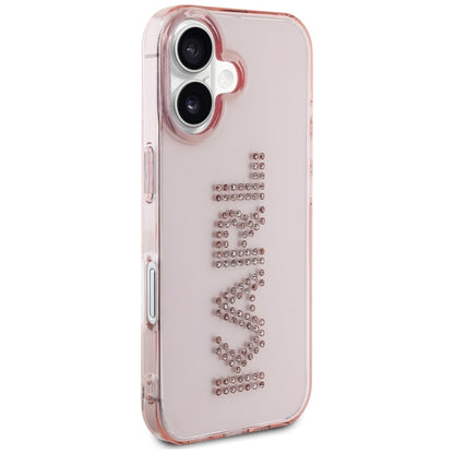 Case for Apple iPhone 16, Karl Lagerfeld, IML Rhinestones Pink Logo, Pink