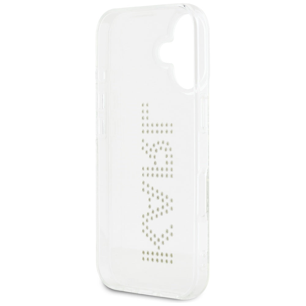Case for Apple iPhone 16, Karl Lagerfeld, IML Rhinestones Transparent Logo, Transparent
