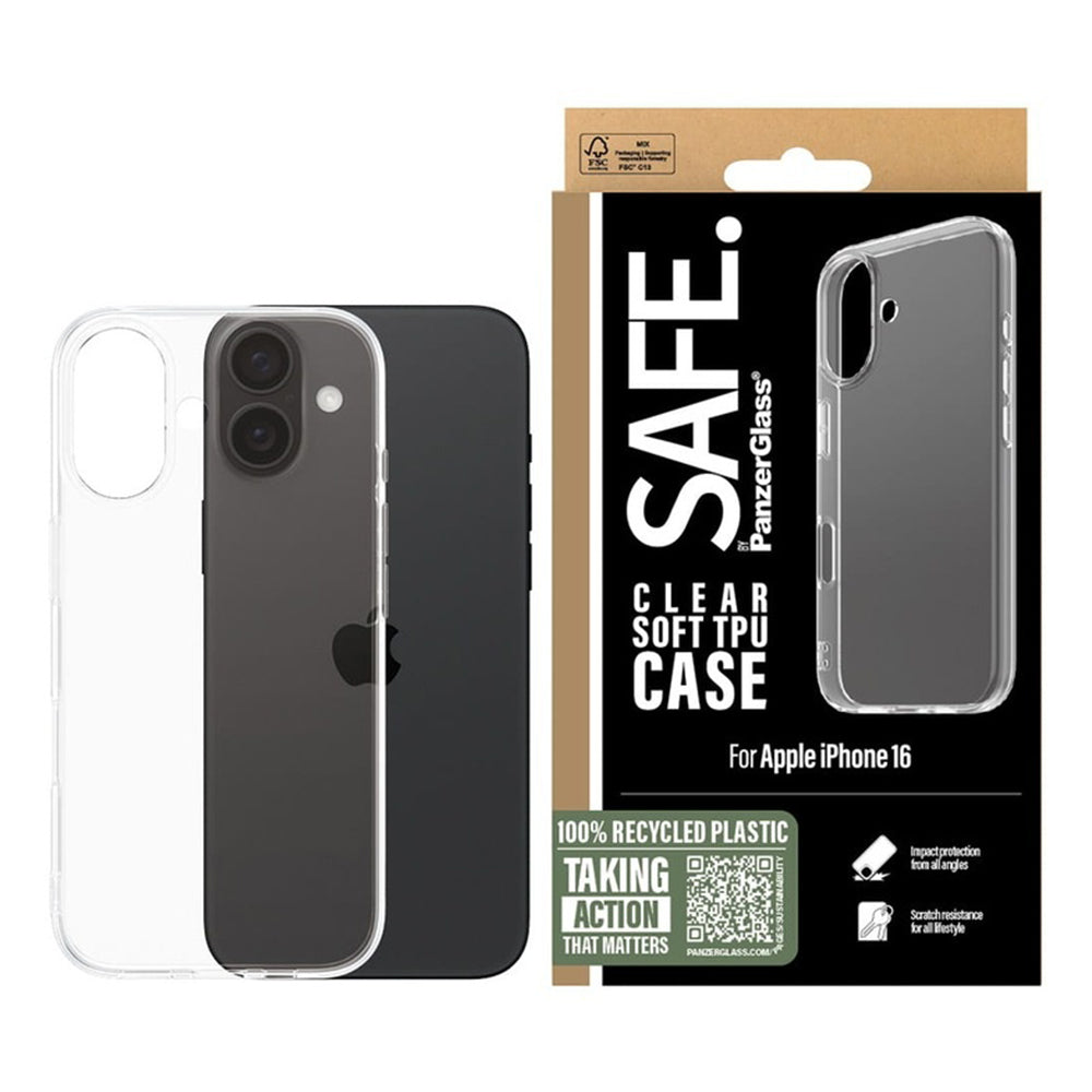 Étui pour Apple iPhone 16, PanzerGlass, Safe., Transparent