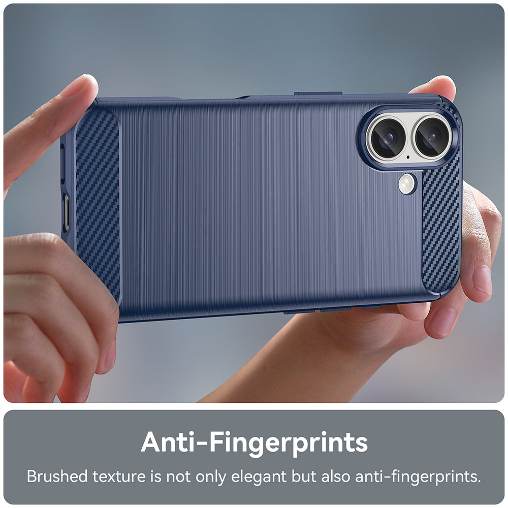 Coque pour Apple iPhone 16 Plus, Techsuit, Carbone, Bleue