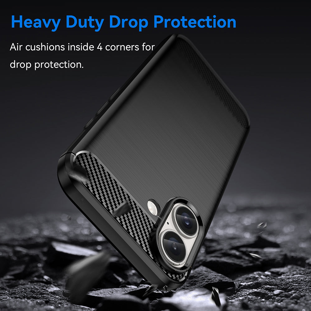 Coque pour Apple iPhone 16 Plus, Techsuit, Carbone, Noire