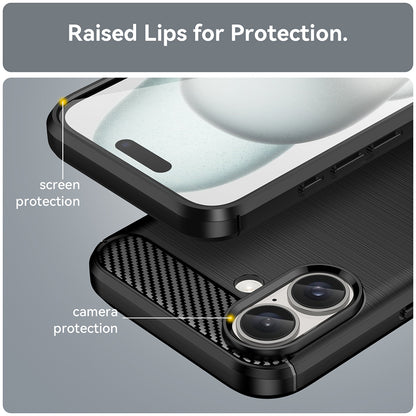 Coque pour Apple iPhone 16 Plus, Techsuit, Carbone, Noire