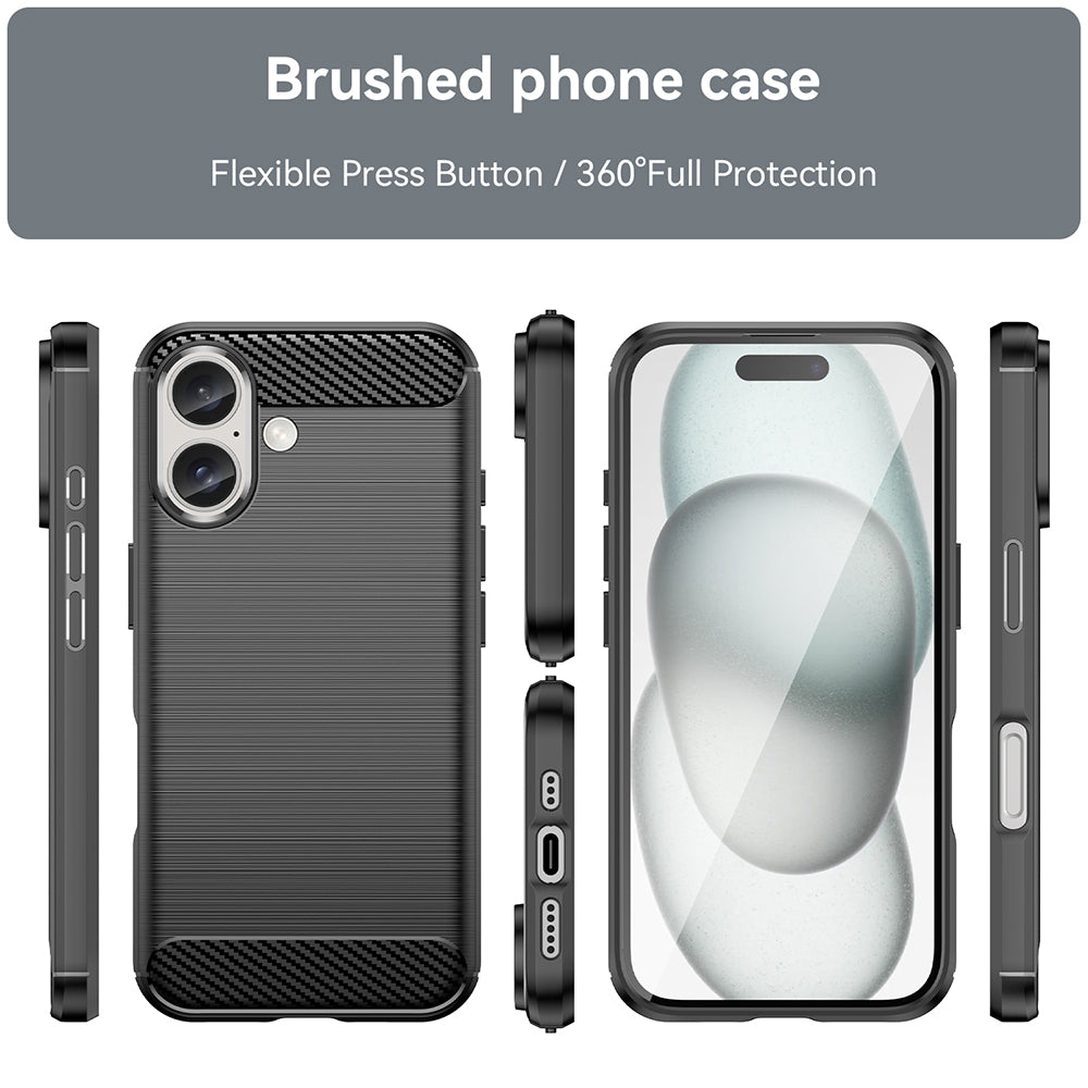 Coque pour Apple iPhone 16 Plus, Techsuit, Carbone, Noire