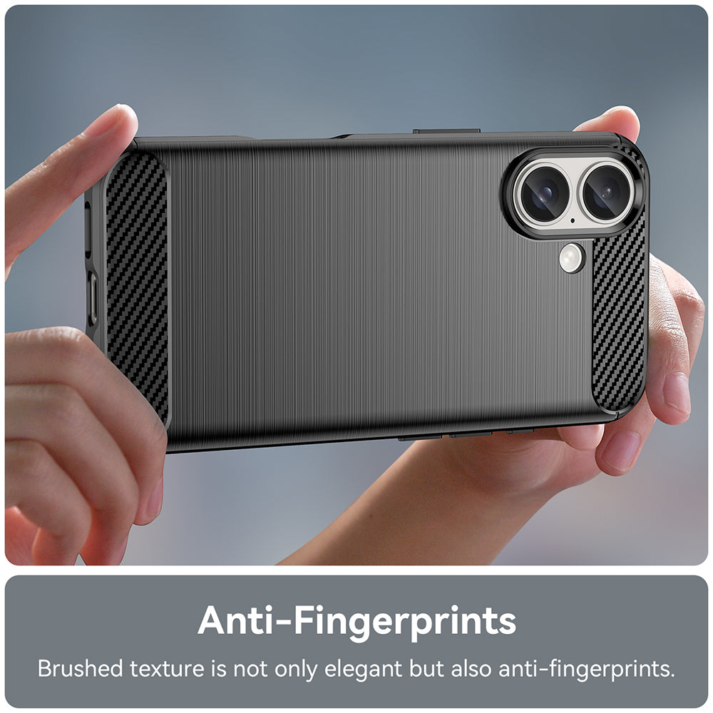 Coque pour Apple iPhone 16 Plus, Techsuit, Carbone, Noire