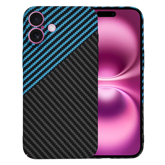Coque pour Apple iPhone 16 Plus, Techsuit, Carbonite FiberShell, Noir Bleu
