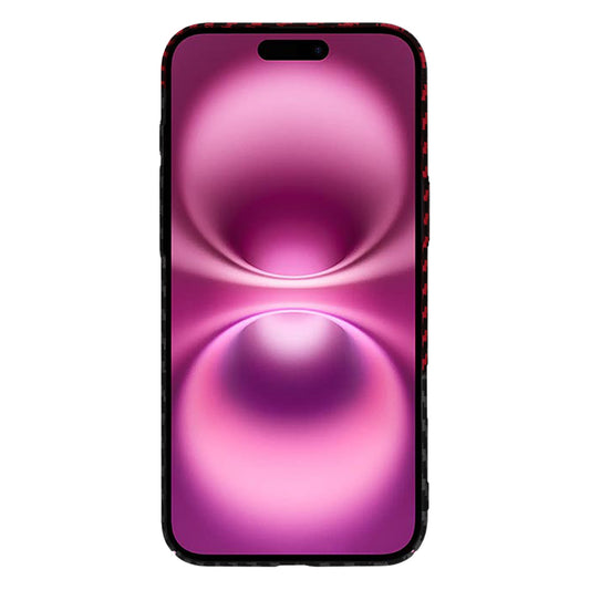 Coque pour Apple iPhone 16 Plus, Techsuit, Carbonite FiberShell, Noir Rouge