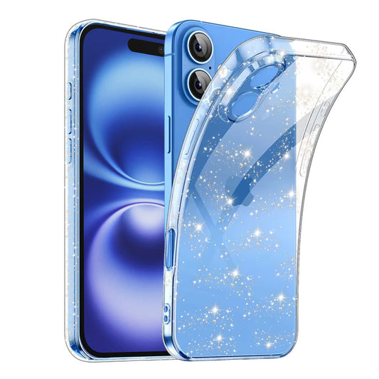 Coque pour Apple iPhone 16 Plus, Techsuit, SparkleSkin, Transparente