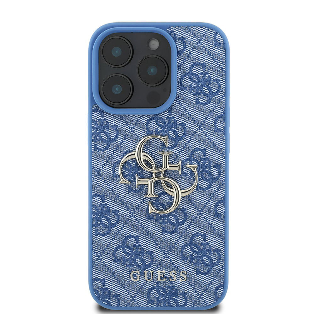 Étui pour Apple iPhone 16 Pro, Guess, 4G Big Logo, Bleu