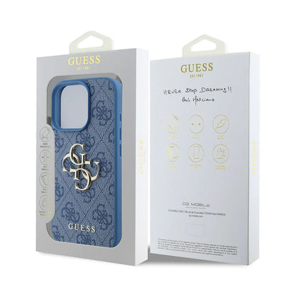 Étui pour Apple iPhone 16 Pro, Guess, 4G Big Logo, Bleu