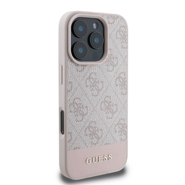 Case for Apple iPhone 16 Pro, Guess, 4G Bottom Stripe, Pink