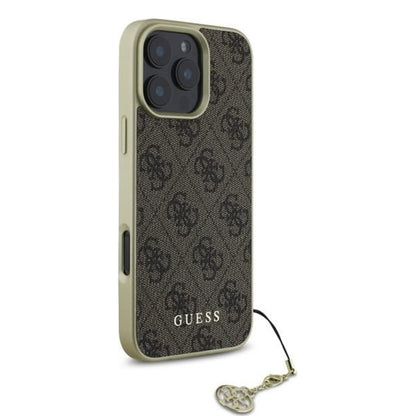 Case for Apple iPhone 16 Pro, Guess, 4G Charm, Brown