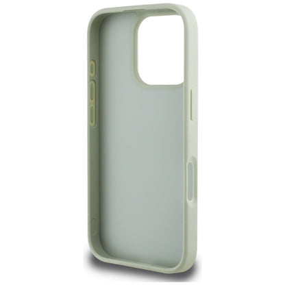 Housse pour Apple iPhone 16 Pro, Guess, Grained Big 4G Logo Small Classic Logo, Vert