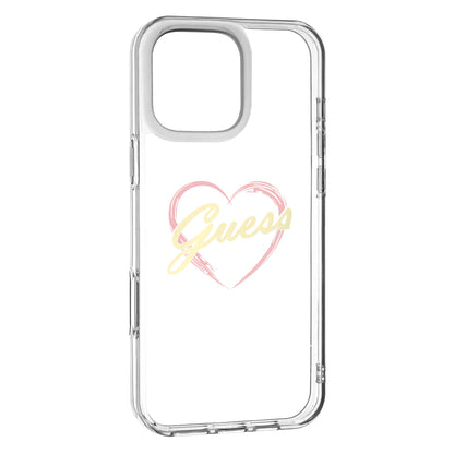 Case for Apple iPhone 16 Pro, Guess, IML Heart, Transparent