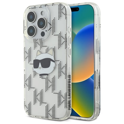 Étui pour Apple iPhone 16 Pro, Karl Lagerfeld, IML Luxury Electroplated Choupette's Head, Transparent