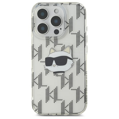 Étui pour Apple iPhone 16 Pro, Karl Lagerfeld, IML Luxury Electroplated Choupette's Head, Transparent
