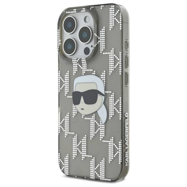 Étui pour Apple iPhone 16 Pro, Karl Lagerfeld, IML Luxury Electroplated Karl's Head, Noir