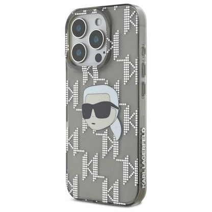 Étui pour Apple iPhone 16 Pro, Karl Lagerfeld, IML Luxury Electroplated Karl's Head, Noir