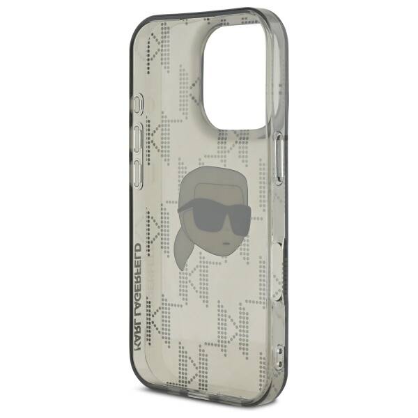 Étui pour Apple iPhone 16 Pro, Karl Lagerfeld, IML Luxury Electroplated Karl's Head, Noir